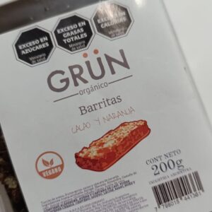 barrita sabor cacao y naranja